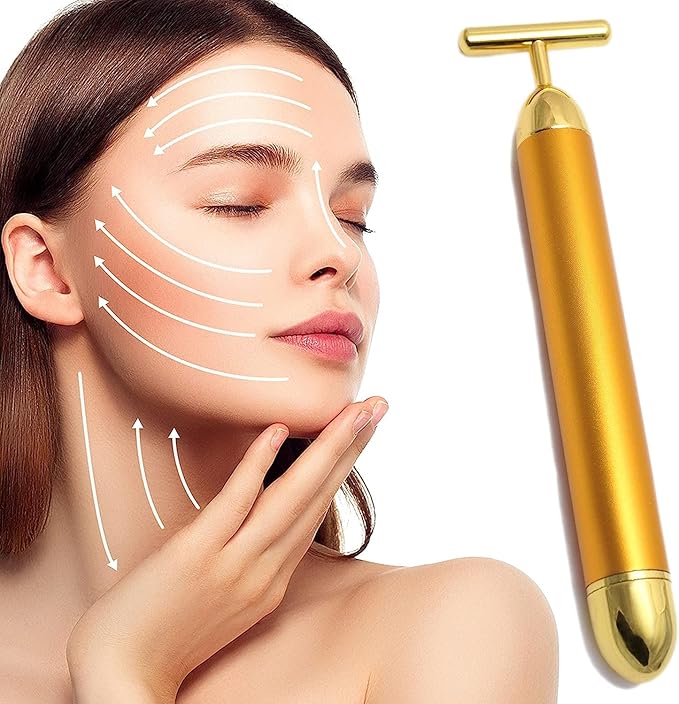 Gold Energy Beauty Bar Electric Vibration Facial Massage - Image 2