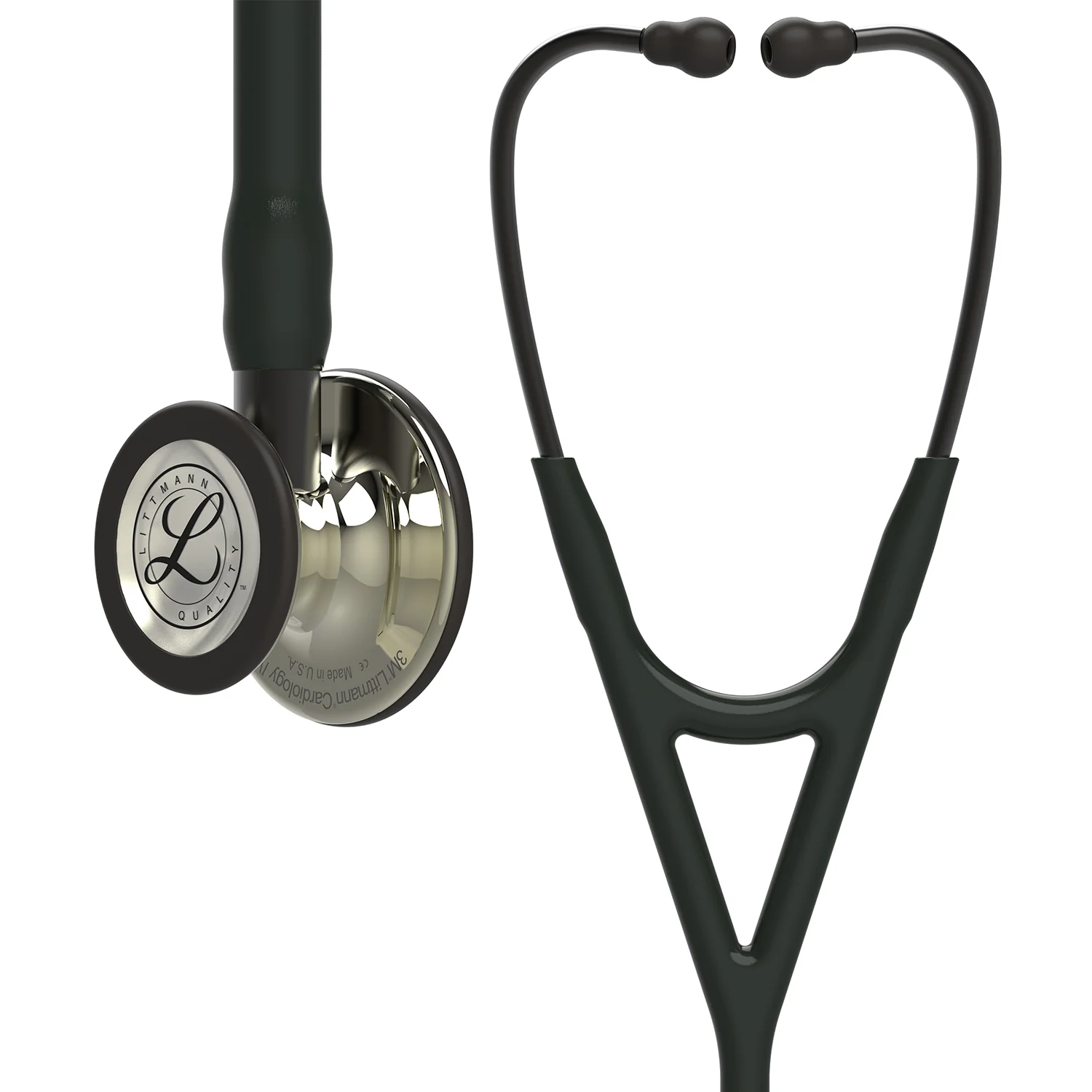 Littmann Cardiology IV Diagnostic Stethoscope: Black & Champagne-Finish 6179 - Image 2